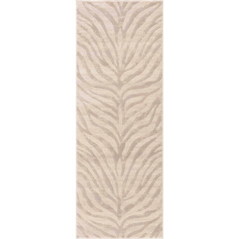 Beige Manteca Zebra Print Area Rug