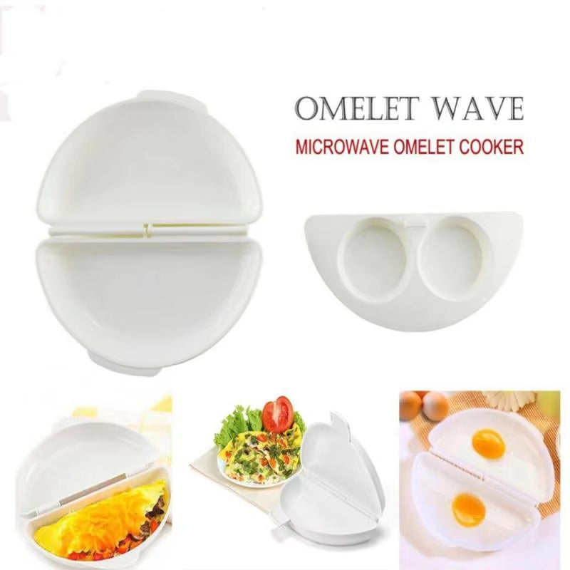 Useful White Microwave Omelette Egg Maker Tray Non-Toxic Eggs Steamer Box Silicone Egg Cooker Egg Poacher Kitchen Cooking Tools