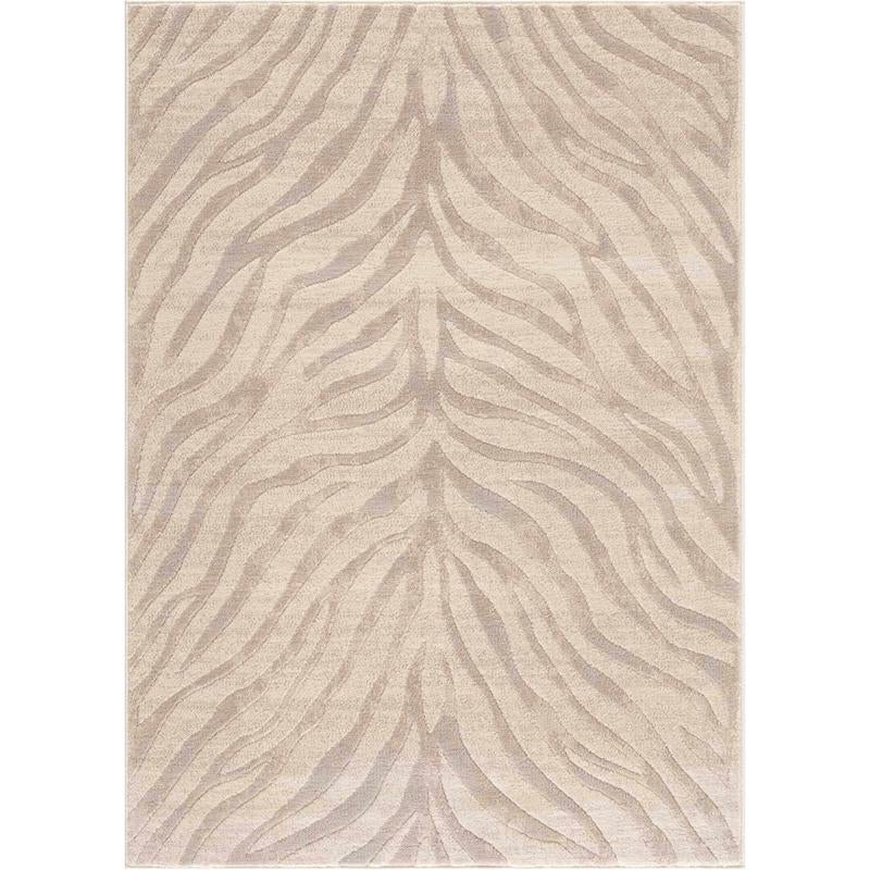 Beige Manteca Zebra Print Area Rug